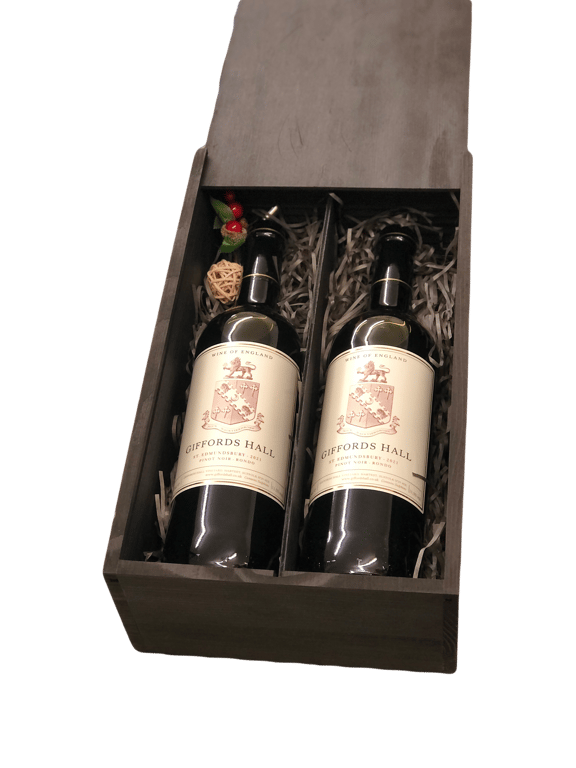 Wooden Presentation Box with 2 bottles of St Edmundsbury